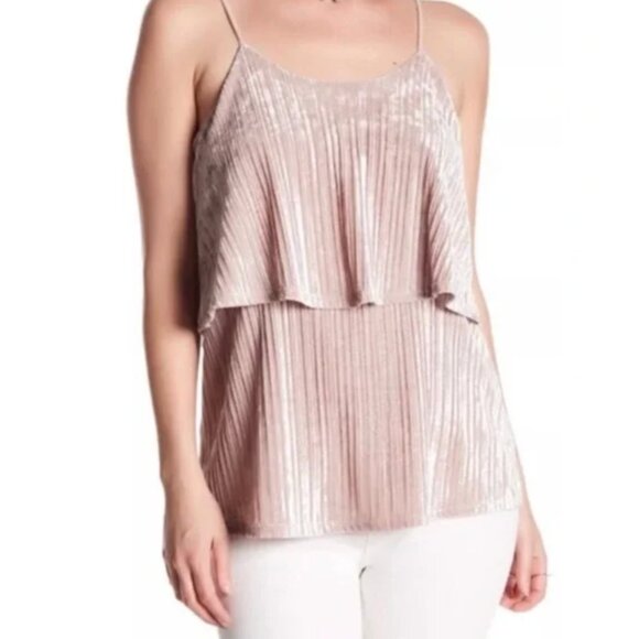 RO & DE Crushed Velvet Velour Tiered + Ribbed Layered Tank‎ - Size Small - Picture 5 of 5